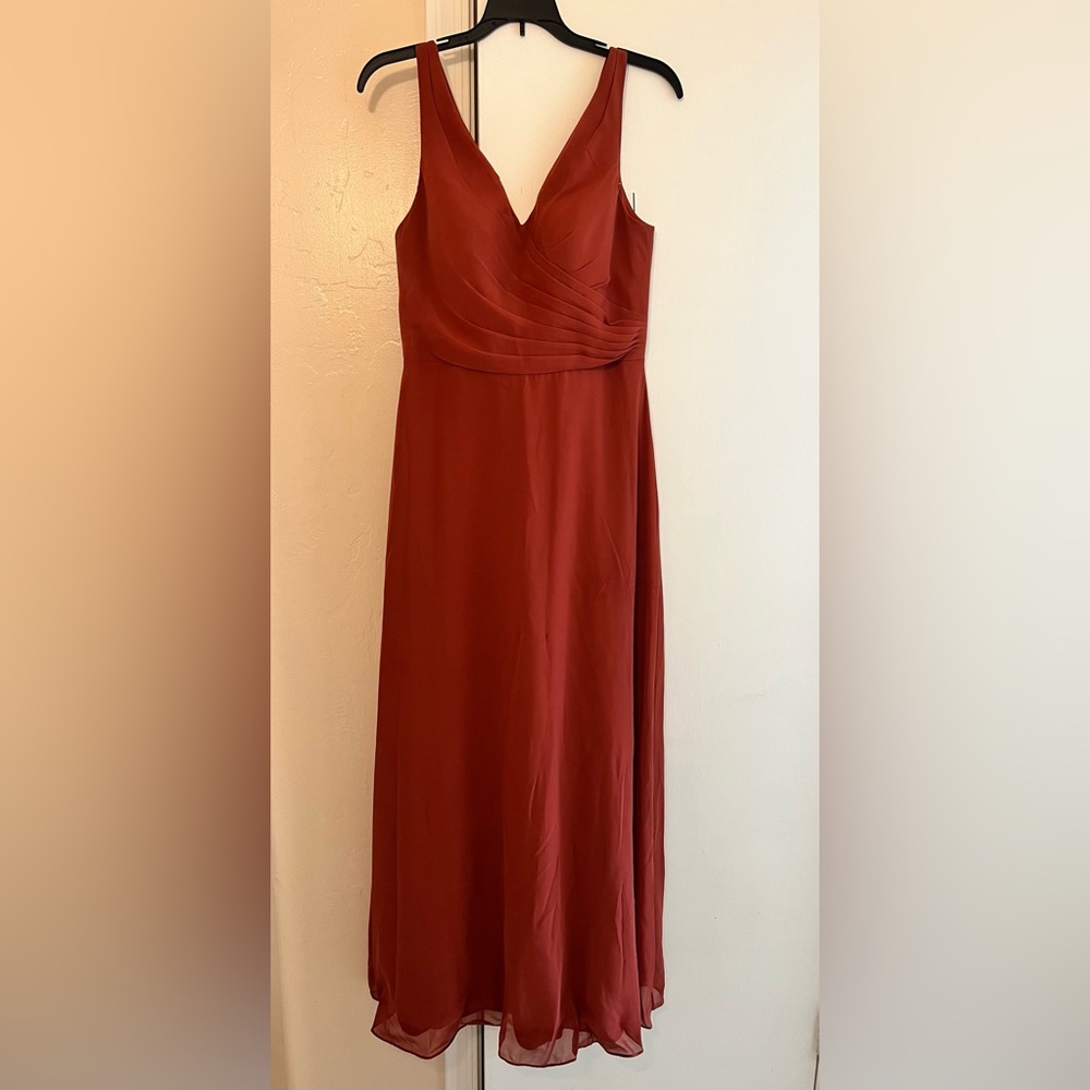Azazie floor length gown, bridesmaids dress
